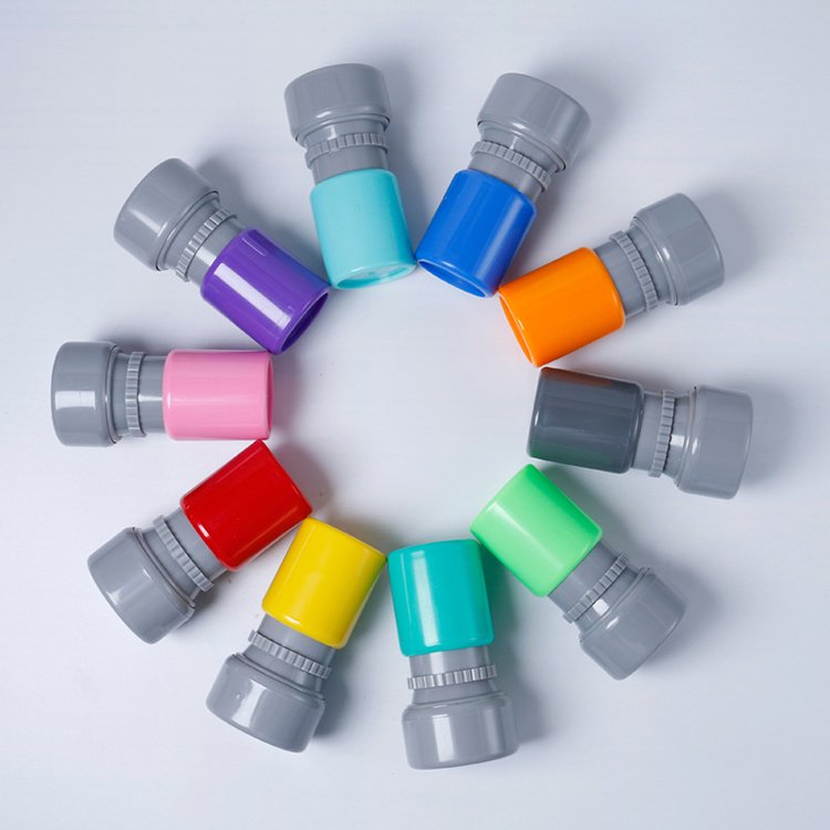YS HA23 Cartoon Small Round Seal Teacher Comments Reward Color Light Sensitive Seal QC Seal Material Tools