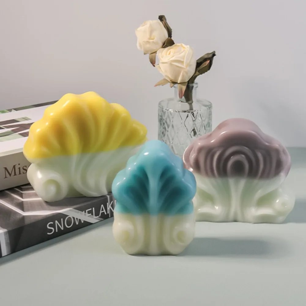 3D Beautiful Conch Art Silicone Mould Ocean Series Sea Shell Candle Toilet Soap Mold Line Geometry Resin Gift Cake Decor Plaster