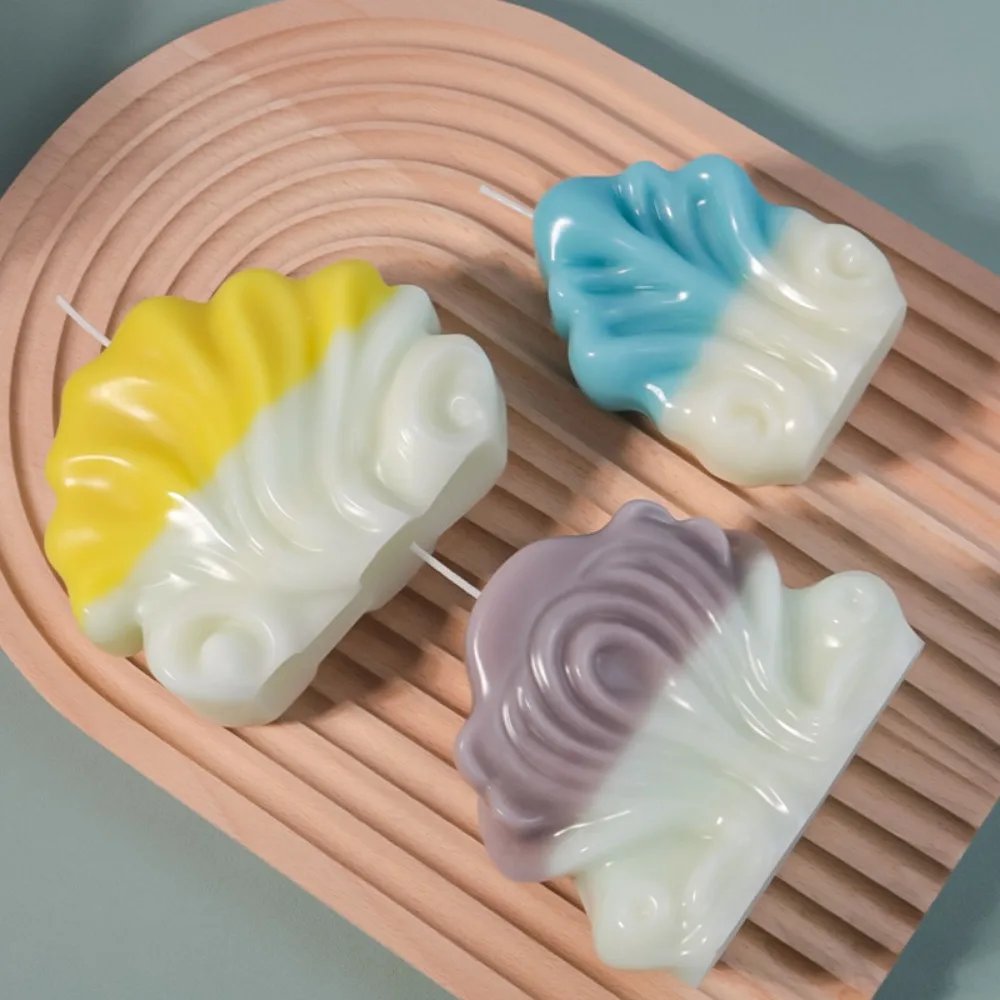 3D Beautiful Conch Art Silicone Mould Ocean Series Sea Shell Candle Toilet Soap Mold Line Geometry Resin Gift Cake Decor Plaster