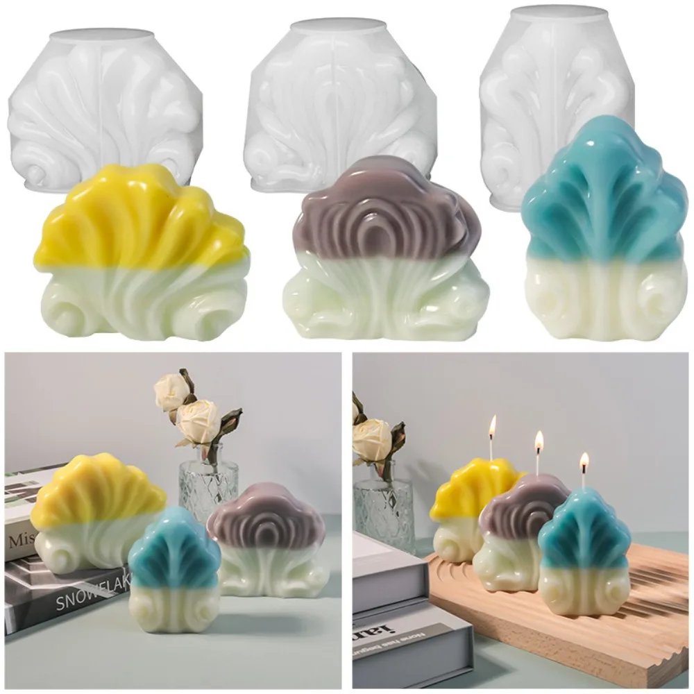 3D Beautiful Conch Art Silicone Mould Ocean Series Sea Shell Candle Toilet Soap Mold Line Geometry Resin Gift Cake Decor Plaster