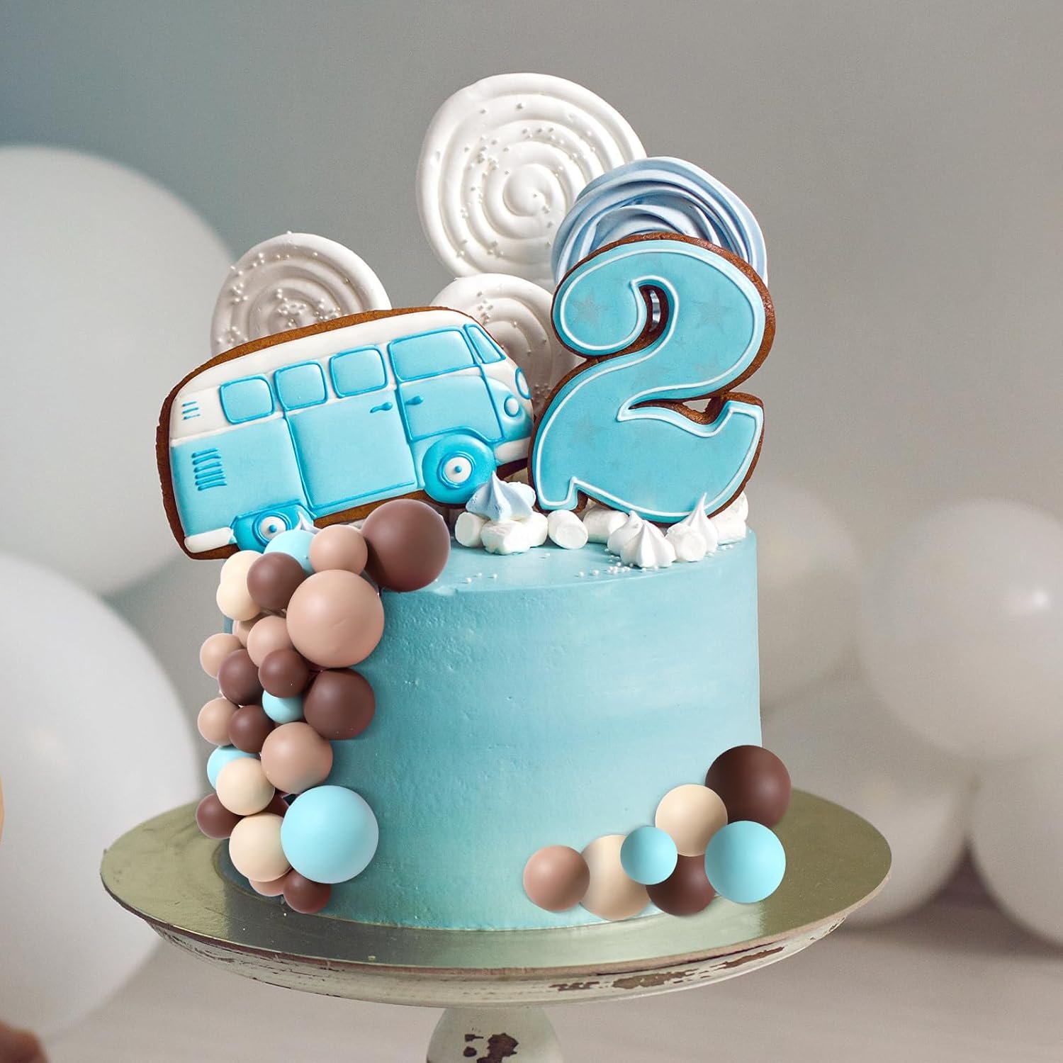 Ball Cake Toppers Mini Balloons Foam Balls Cake Topper for Bear Birthday Party Baby Shower Wedding Anniversary Cake Decoration