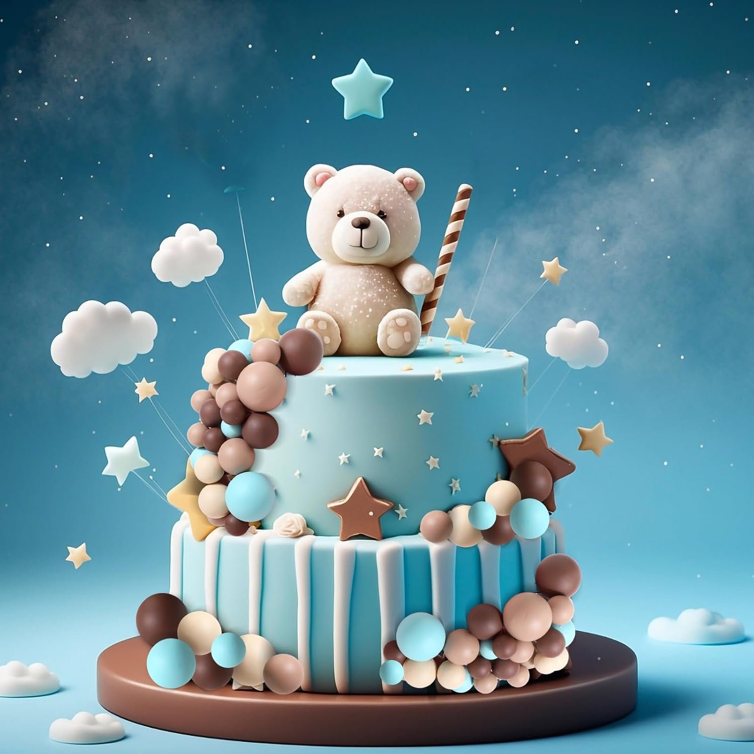 Ball Cake Toppers Mini Balloons Foam Balls Cake Topper for Bear Birthday Party Baby Shower Wedding Anniversary Cake Decoration