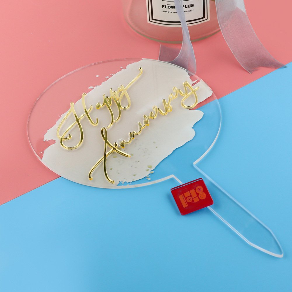 Round Acrylic Cake Toppers, Clear Blank Circle DIY Birthday Cake Topper for Wedding, Birthday Party Anniversary Cake Decoration