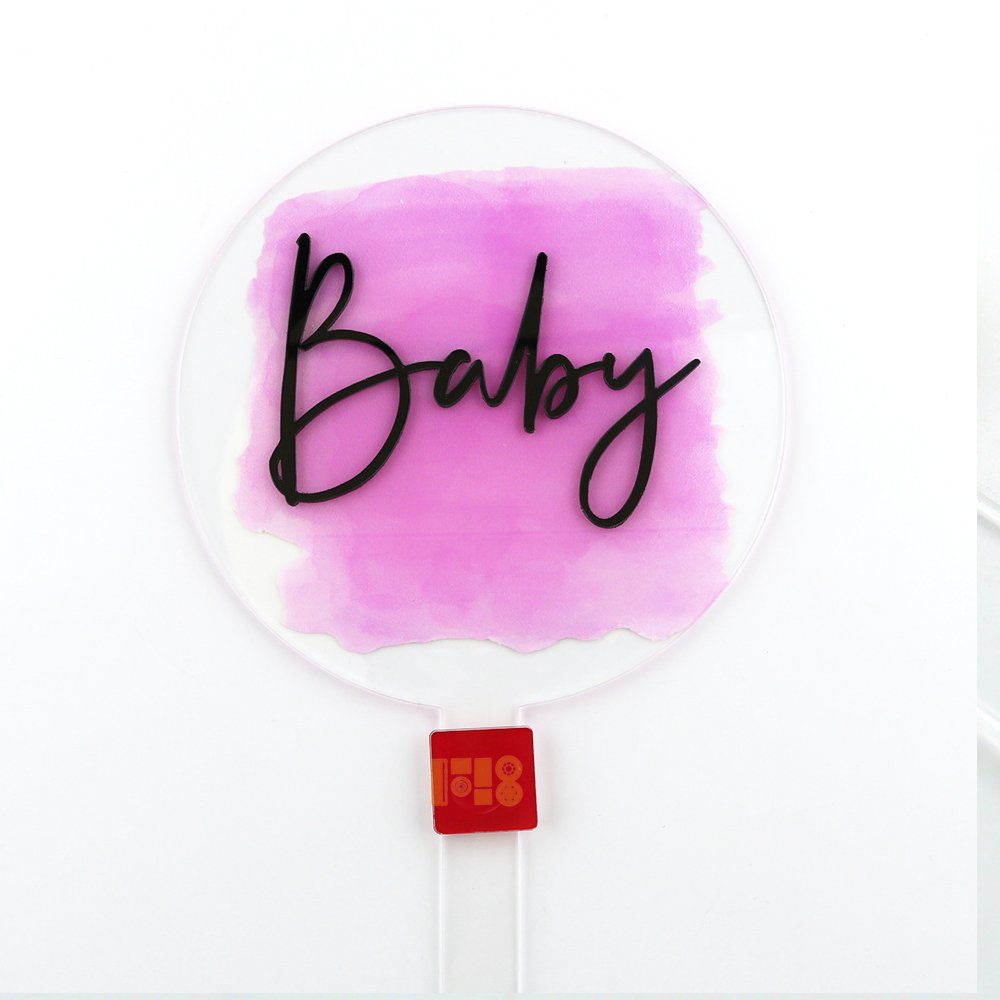 Round Acrylic Cake Toppers, Clear Blank Circle DIY Birthday Cake Topper for Wedding, Birthday Party Anniversary Cake Decoration