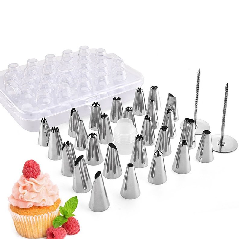 36pcs Cake Decorating Tools SetDecorating Nozzle with Plastic Plate and Decorating Bag Cake Decorating Nozzles