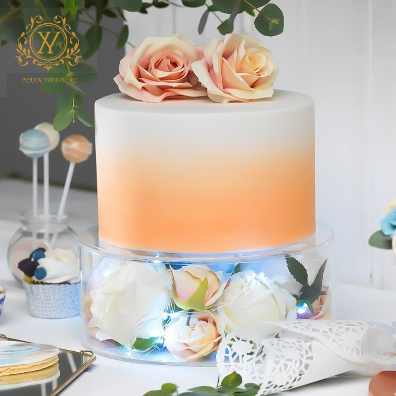 Clear Acrylic Divider Fillable Cake Tray Party Wedding Round Cake Display Stand Wedding Centerpiece Dessert Table Flower Stand