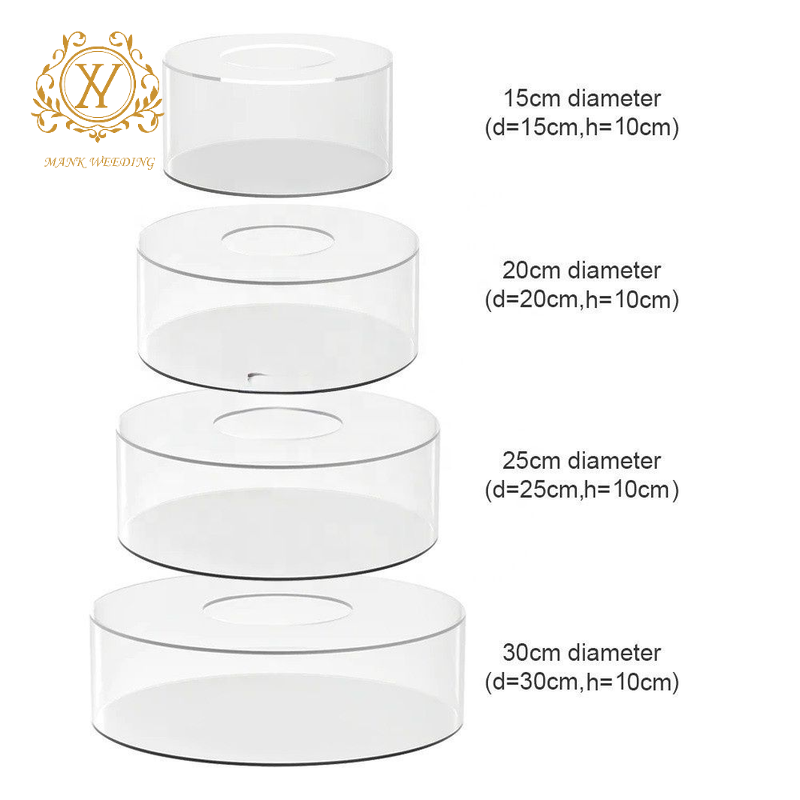 Clear Acrylic Divider Fillable Cake Tray Party Wedding Round Cake Display Stand Wedding Centerpiece Dessert Table Flower Stand