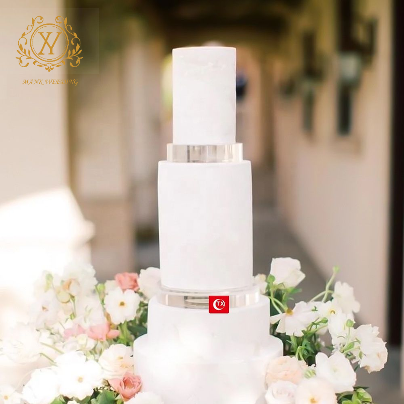 Clear Acrylic Divider Fillable Cake Tray Party Wedding Round Cake Display Stand Wedding Centerpiece Dessert Table Flower Stand