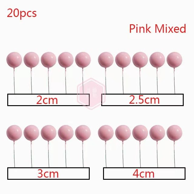 beautiful colors matte faux ball set different size 20pcs mixed ball one bag Birthday ball decoration topper