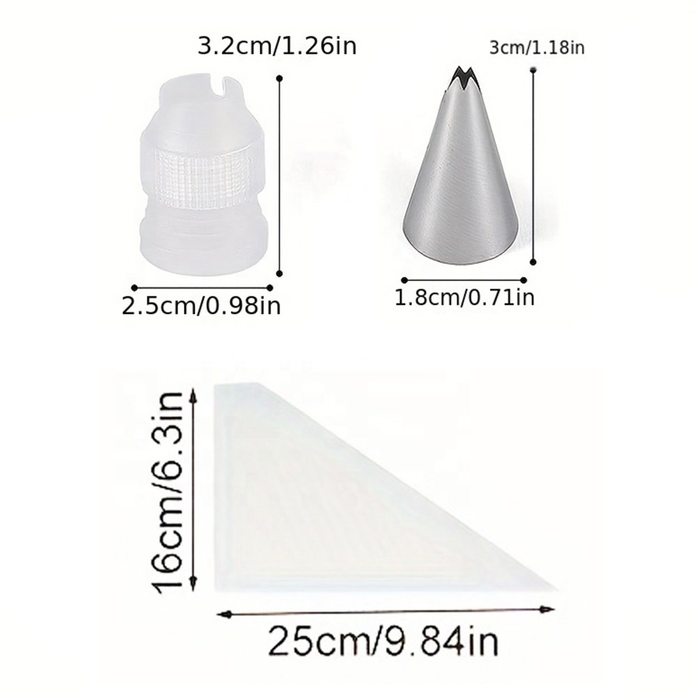 Wanlihao 149pcs/set Stainless Steel Cake Nozzle and Pastry Bags Set Cake Decoration Tools