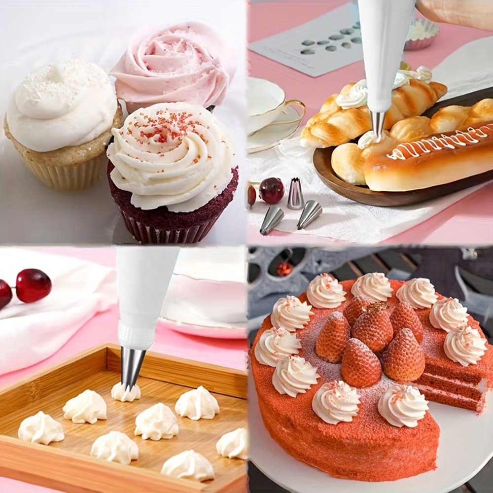 Wanlihao 149pcs/set Stainless Steel Cake Nozzle and Pastry Bags Set Cake Decoration Tools
