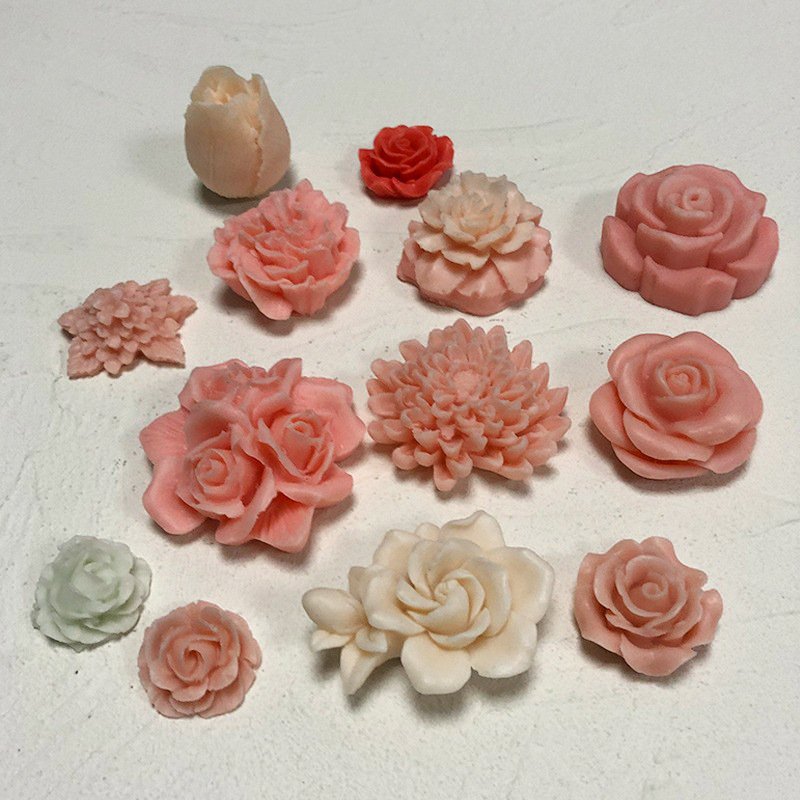3d Flower Silicone Molds Resin Candle Mold Set Fondant Mold For Chocolate Cake Decor Soap Candle Making