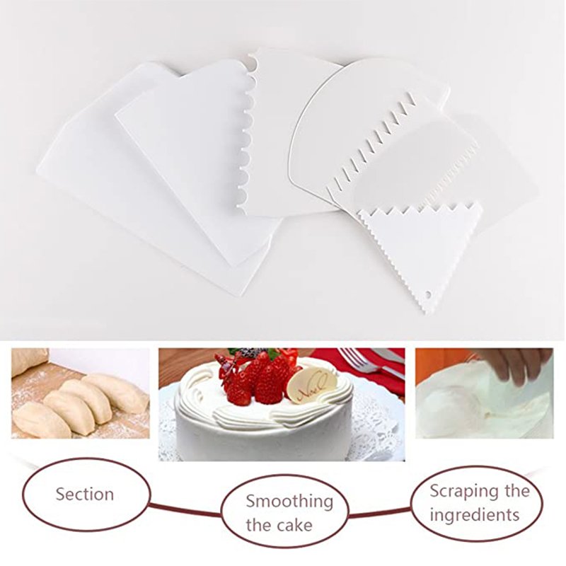 2023 Hot-Selling 7pcs Set Soft Dough Cutter Baking Pastry Tool Cake Cream Scraper Smoother For Home Kitchen Supplies