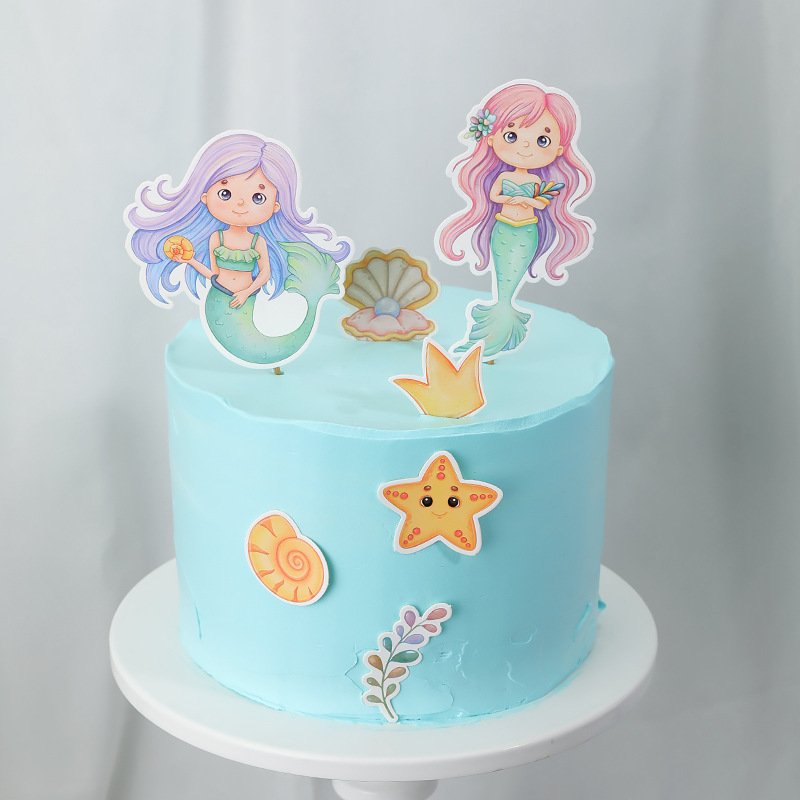 Sea Ocean Cake Toppers Under the Sea Marine animal cake decoration For Baby Shower Birthday Party Supplies
