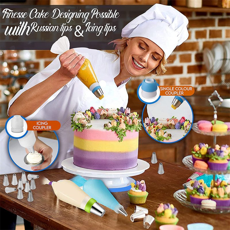 hot sale Cake Decorating supplies 150pcs Cake Tools set with Cake Leveler Turntable Stan Tools supplies