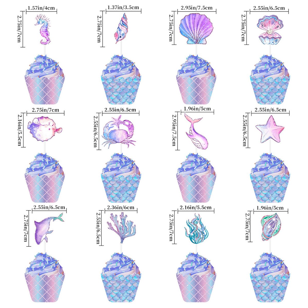 Wholesale Mermaid Theme Party Decoration Supplies Mermaid Banner Hanging Spiral Cake Toppers For Birthday Party