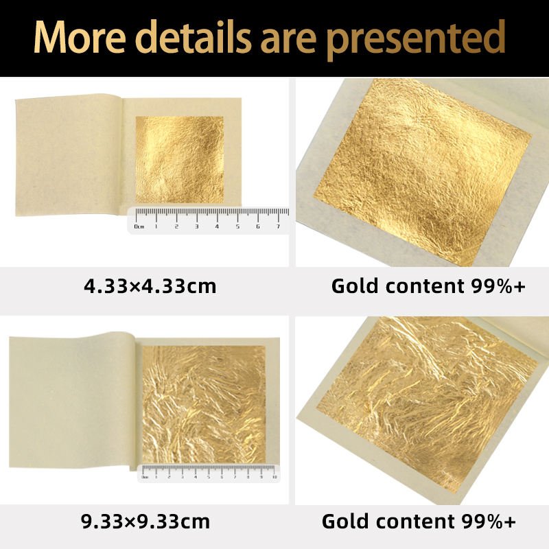Professional Supply 24K Gold Leaf Manufacturer Edible 24 Karat Real Gold Foil Paper For Cake Ice Cream