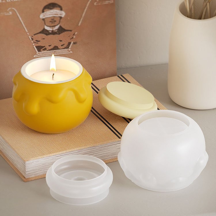 YS Honey Jar Candle Cup Silicone Mold Gypsum Storage Box With Lid Candle Container Casting Mould DIY Aromatherapy Candle Making