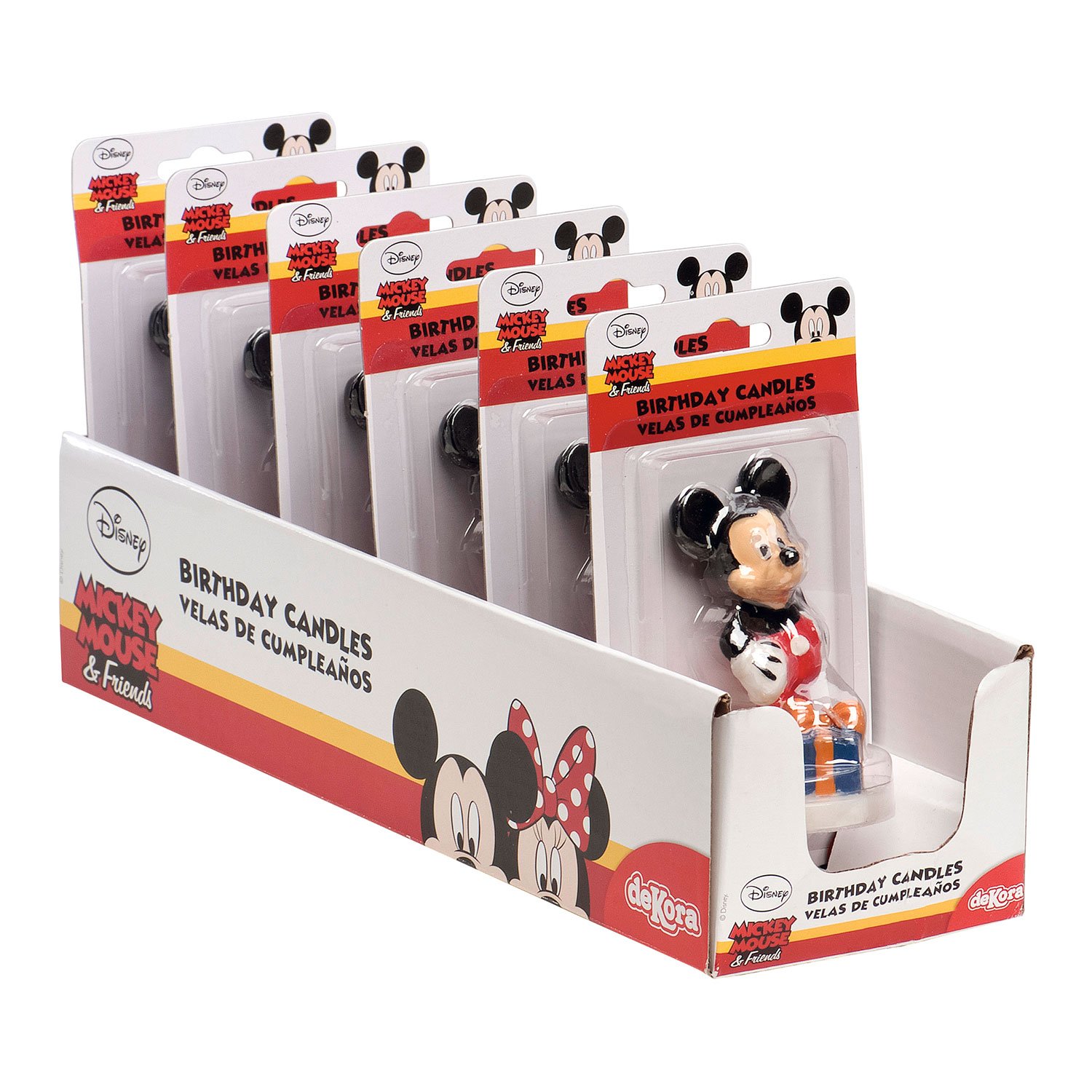 Dekora Brand Baking Accessories Cake Decorating Supplies Display Of 6 For Mickey Mouse 3D Birthday Candles 8Cm Each Cake Toppers