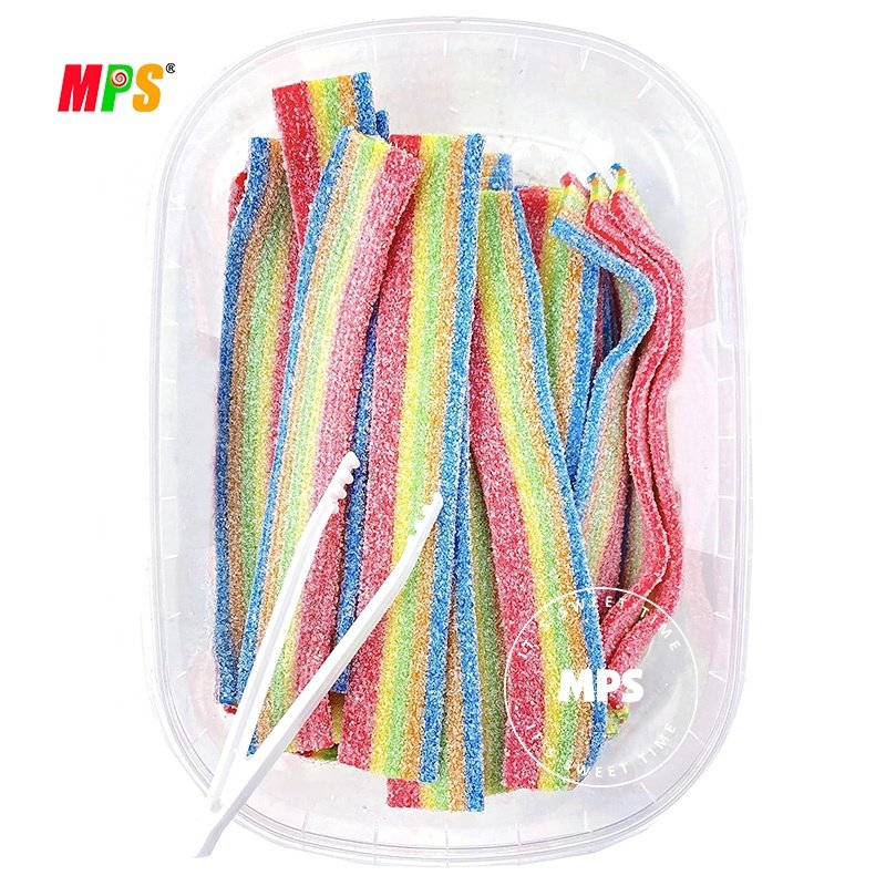 Hot Selling Halal Sour Strips Flavored Sour Candy Strips Deliciously STRAWBERRY Chewy Belts Vegetarian Candies