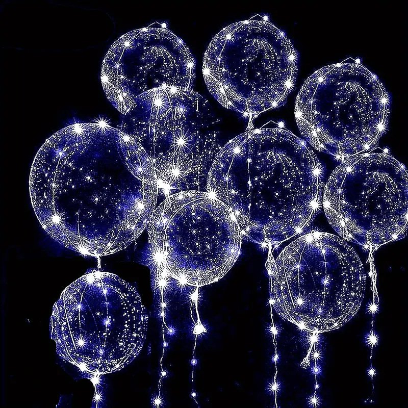 20Inch BOBO Ball Balloons Colorful Round Balloon Led Light Floating Balloons Happy Birthday Merry Christmas Decoration Supplies