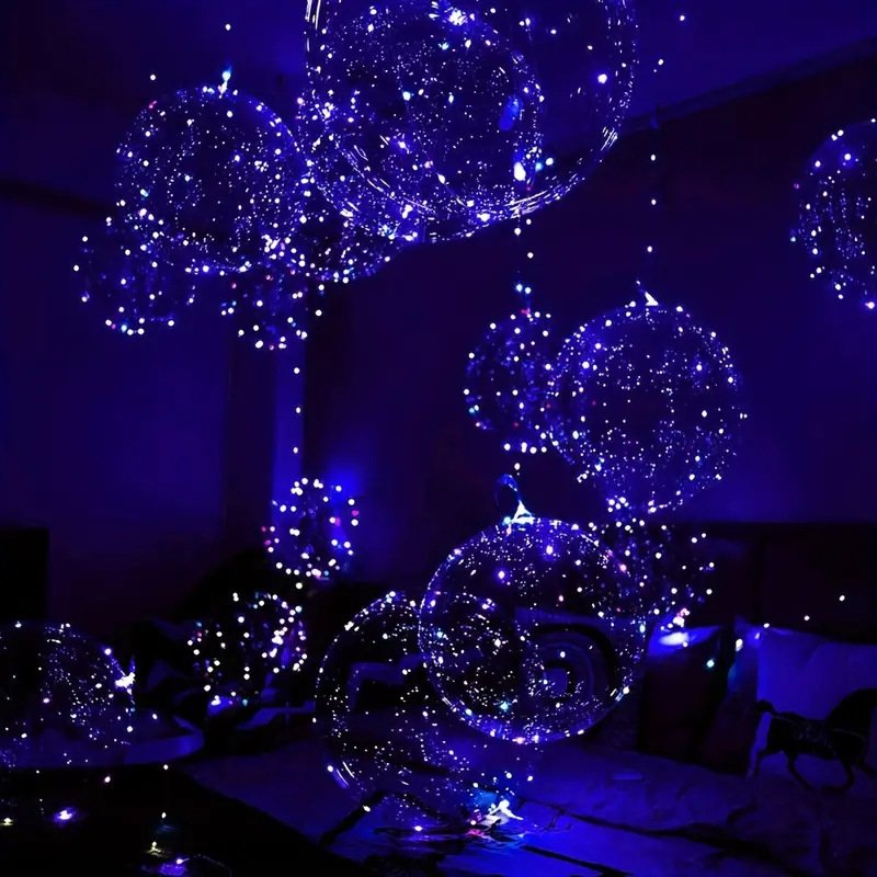20Inch BOBO Ball Balloons Colorful Round Balloon Led Light Floating Balloons Happy Birthday Merry Christmas Decoration Supplies