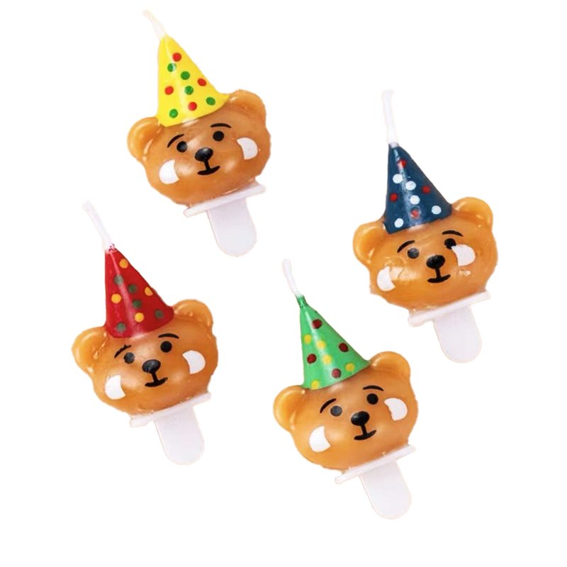 Wholesale 3D Cake Decorating Supplies Bear Candle Hot Selling Smokeless Party Little Bear Cartoon Birthday Cake Candles