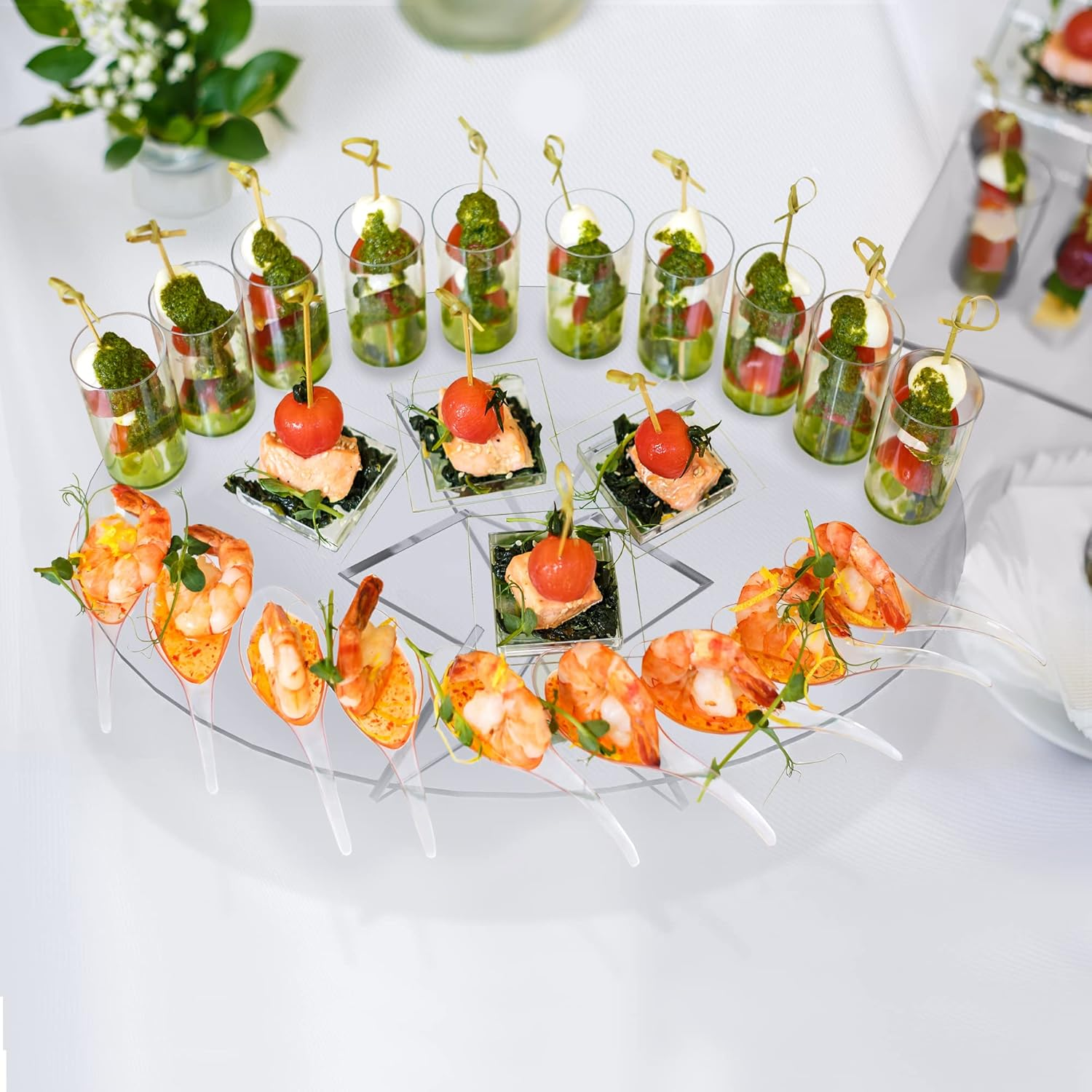 Gaojian Acrylic Display Stand Cupcakes Pastries Food Buffet Serving Tray Riser For Wedding Party Decoration