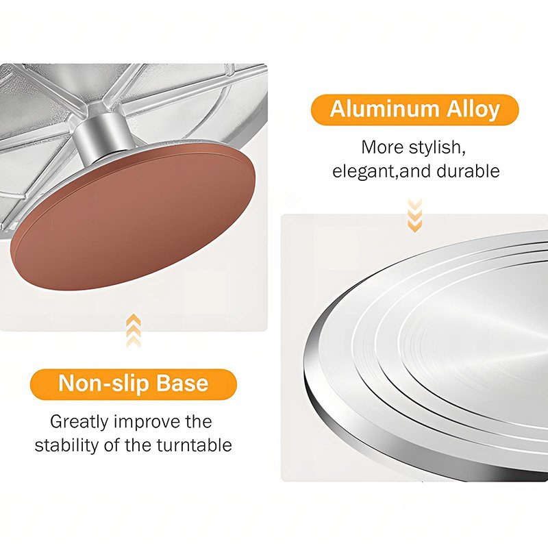 Aluminium Alloy Revolving Cake Stand 12 Inch Rotating Cake Turntable for Cake Cupcake Decorating Supplies