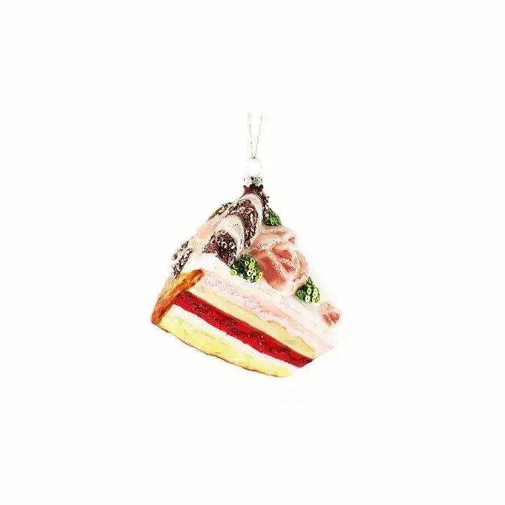 Delicious Cream Strawberry Jam Cut Cake Decoration Toy Glass Ice Cream With Cucumber Cherry For Interior Decoration Props