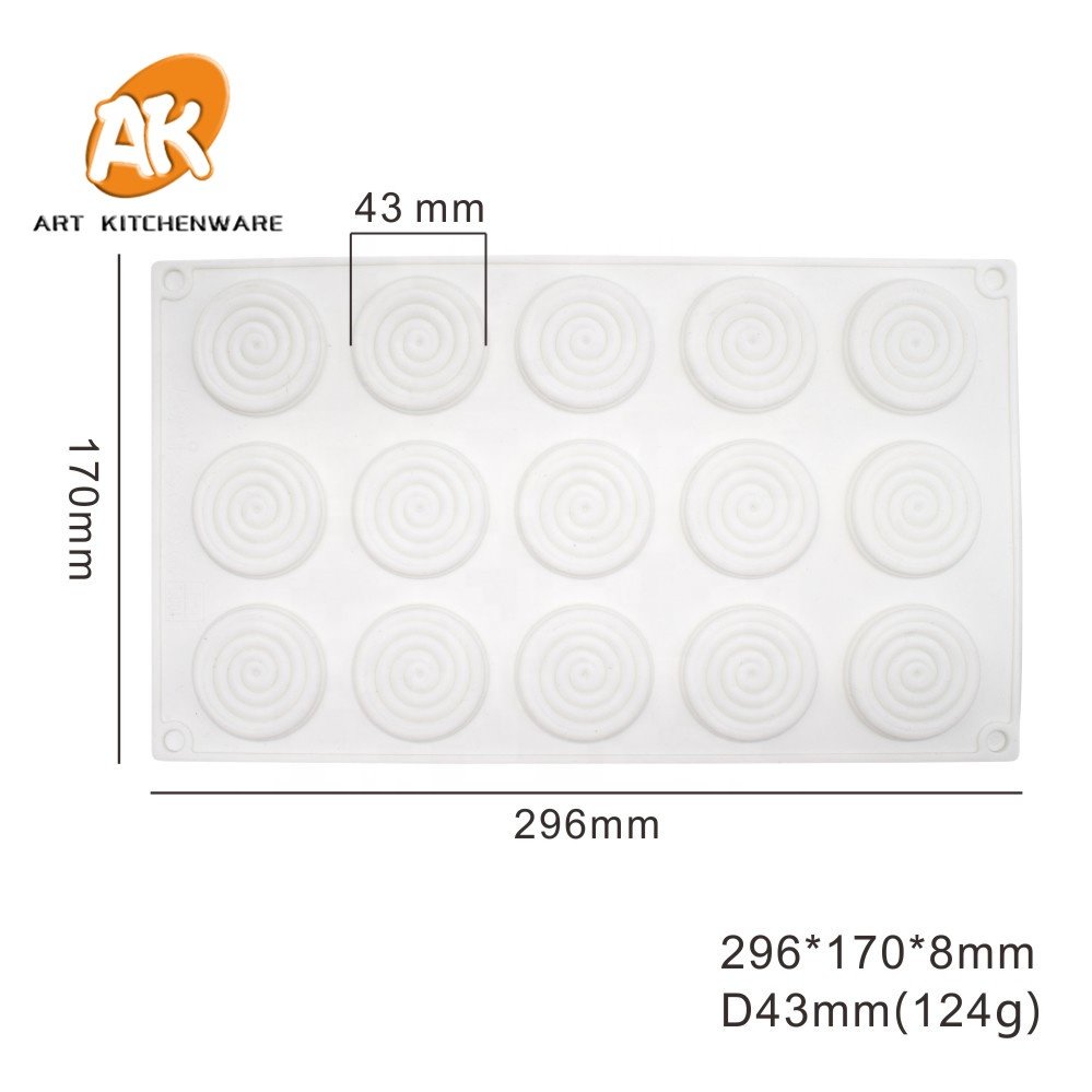 AK Helicoid Shape Mousse Molds Silicone Chocolate Candy Mould Pastry Baking Tools Cake Decorations MC-46