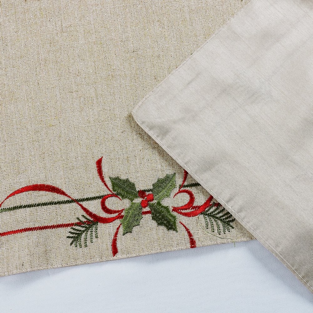 OWENIE Gold Embroidered Glitter Shiny Fabric Sitting Room Decorating Christmas Gift embroidery table runner
