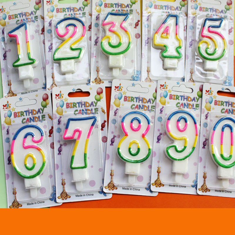 Colorful happy birthday number candle cake decoration supplies wedding Party Paraffin wax Lucky candles wholesale