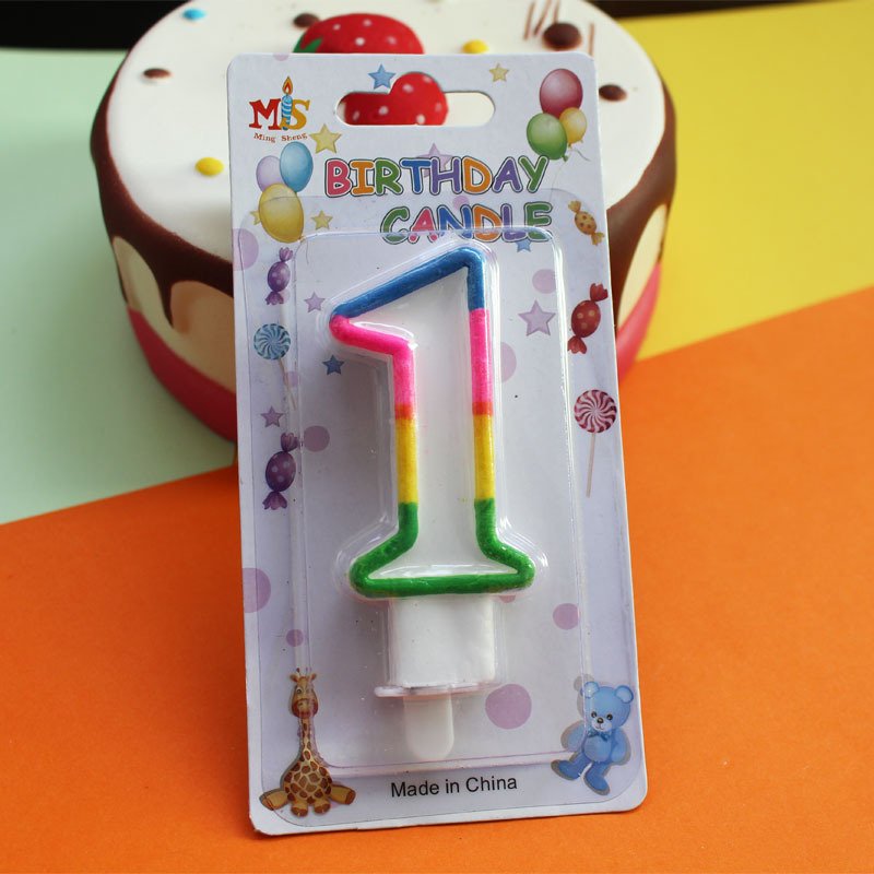 Colorful happy birthday number candle cake decoration supplies wedding Party Paraffin wax Lucky candles wholesale