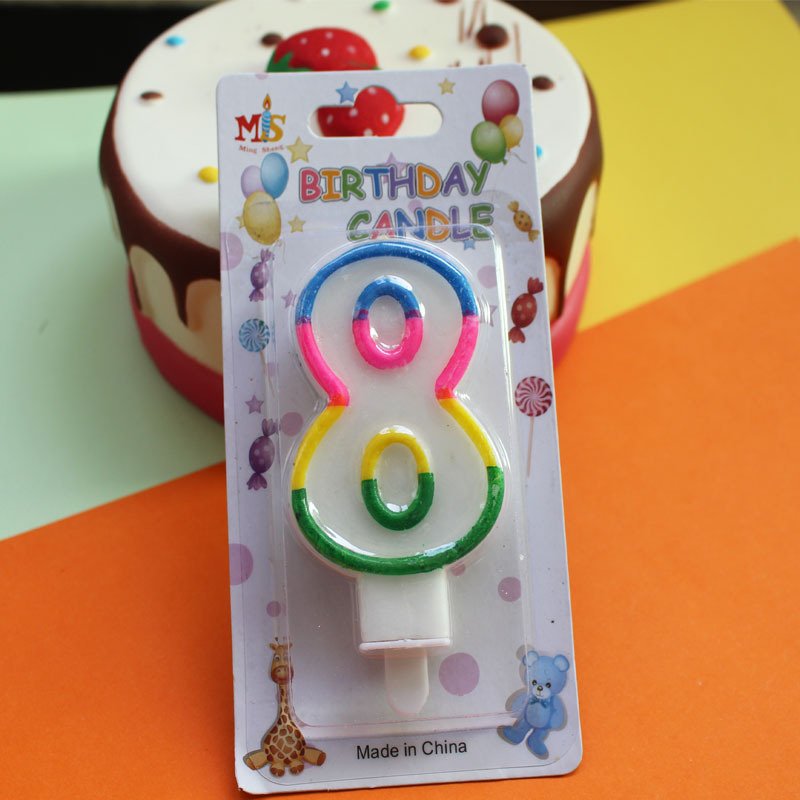 Colorful happy birthday number candle cake decoration supplies wedding Party Paraffin wax Lucky candles wholesale