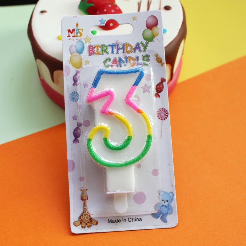 Colorful happy birthday number candle cake decoration supplies wedding Party Paraffin wax Lucky candles wholesale