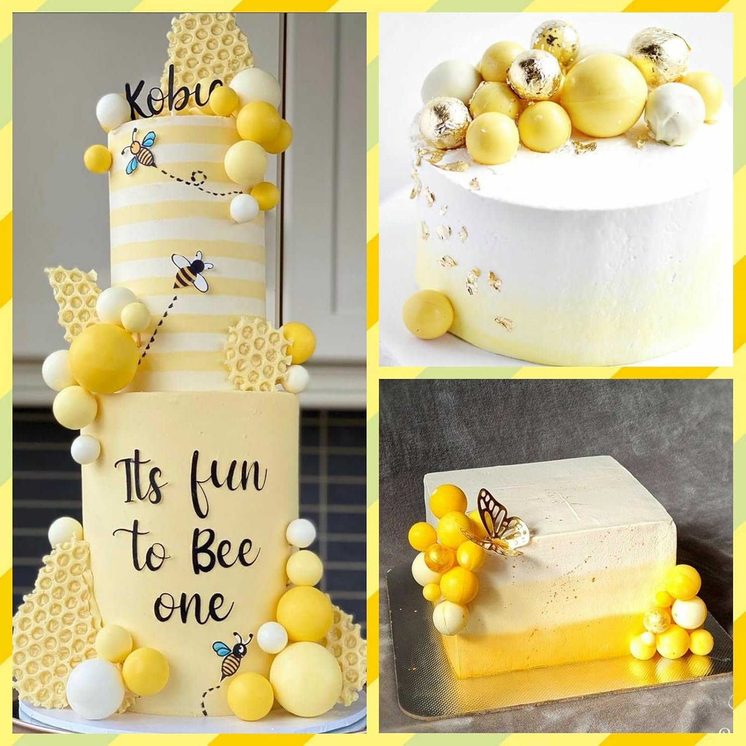 Ball Cake Topper Decorations Mini Balloons Cake Topper Sticks Foam Balls Cake Picks Cake Topper Balls Cake Decorations 32PCS