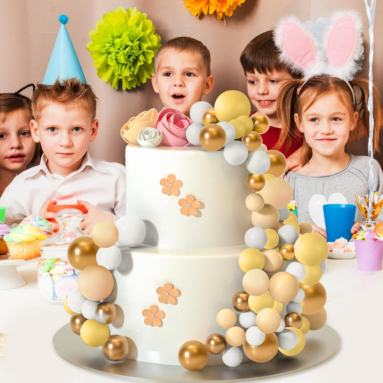 Ball Cake Topper Decorations Mini Balloons Cake Topper Sticks Foam Balls Cake Picks Cake Topper Balls Cake Decorations 32PCS