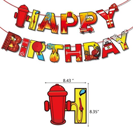 Birthdays Decorations Fire Truck Theme Party Kids Happy Birthday Banner Cupcake Toppers Latex Balloons Boys Birthday Party X4002