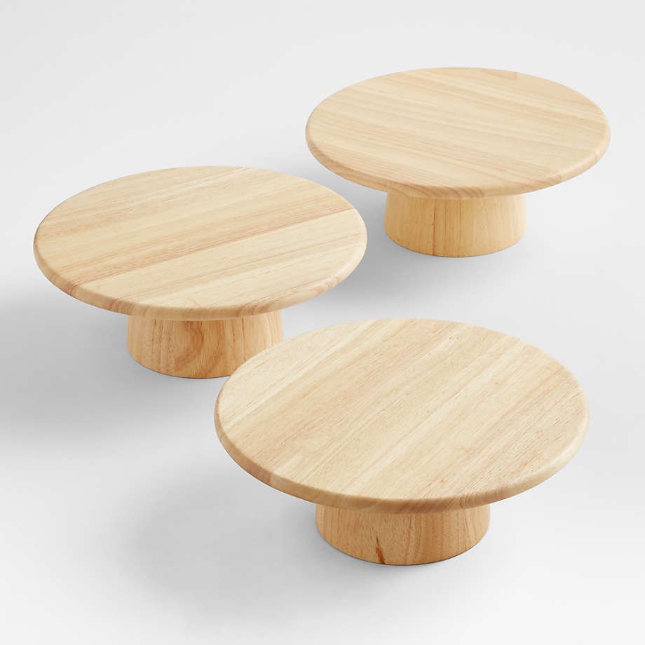 Customized Wooden Round Durable Cake Stand Pastry Serving Tray Snacks Desserts Cookies Cupcakes Cake Stands Cake Shop Home Decor