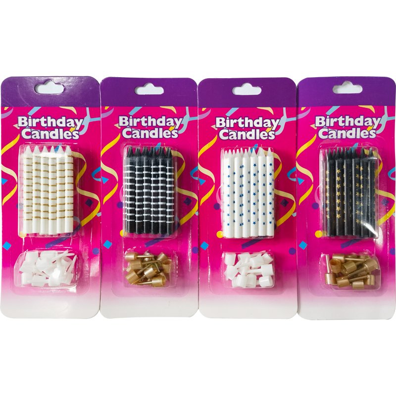 Hot Selling Custom Birthday Candles with Holder for Cake Decoration at Christmas Parties