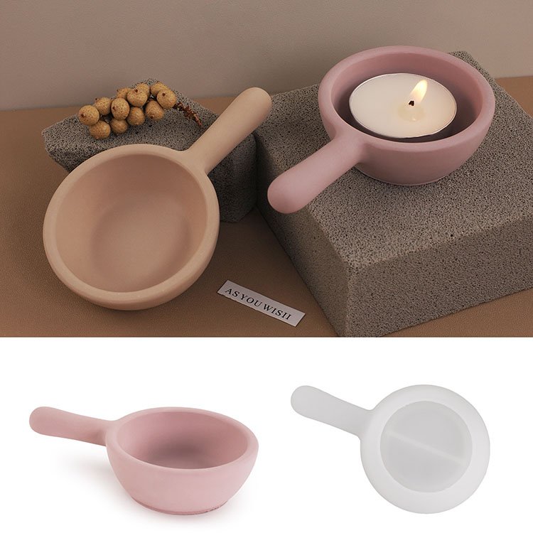 YS Pan Modeling Candle Cup Silicone Mold Soybean Wax Candle Container Casting Mould DIY Concrete Fleshy Flower Pot Making Tool