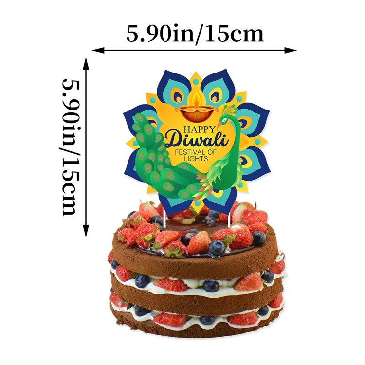 Youlun Wholesale India Light Festival Party Decoration Supplies Deepavali Firework Cake Toppers Banner Hanging Swirls Kit