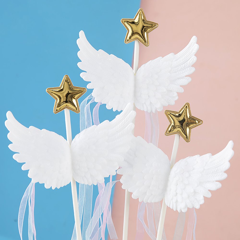 Cake decorations 3d angel wings ribbon cake decorations party birthday cake decorations