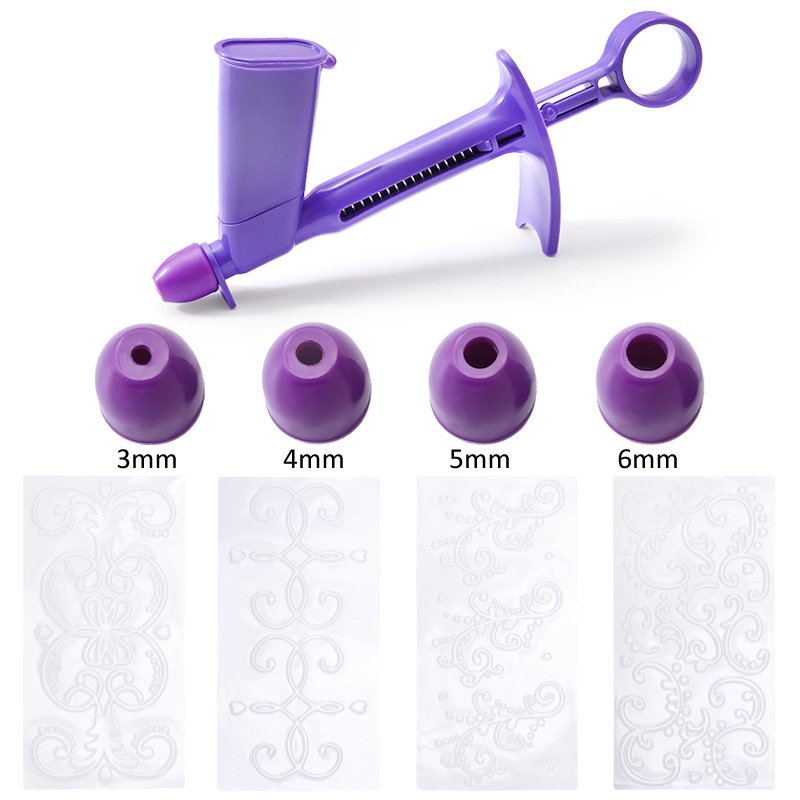 DIY baking kit 4-piece cake pearl applicator round sugar beading gun dessert decorating kit cake mold tool baking tool