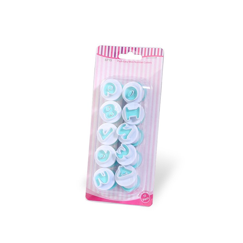 26 Upper and lower case alphanumeric cookie spring press mold fondant cake printing baking cake baking and cake decorating tools