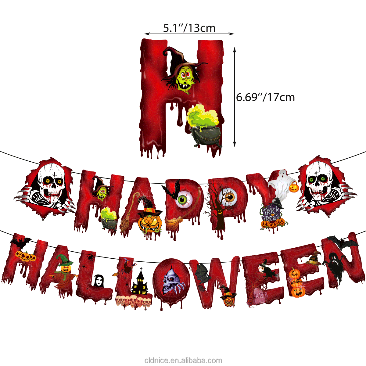 Nice Halloween Party Balloon Dress Up Horror Vibe Event Decor Ghost Festival Pumpkin Bats Cake Toppers Funny Decoration Balloon