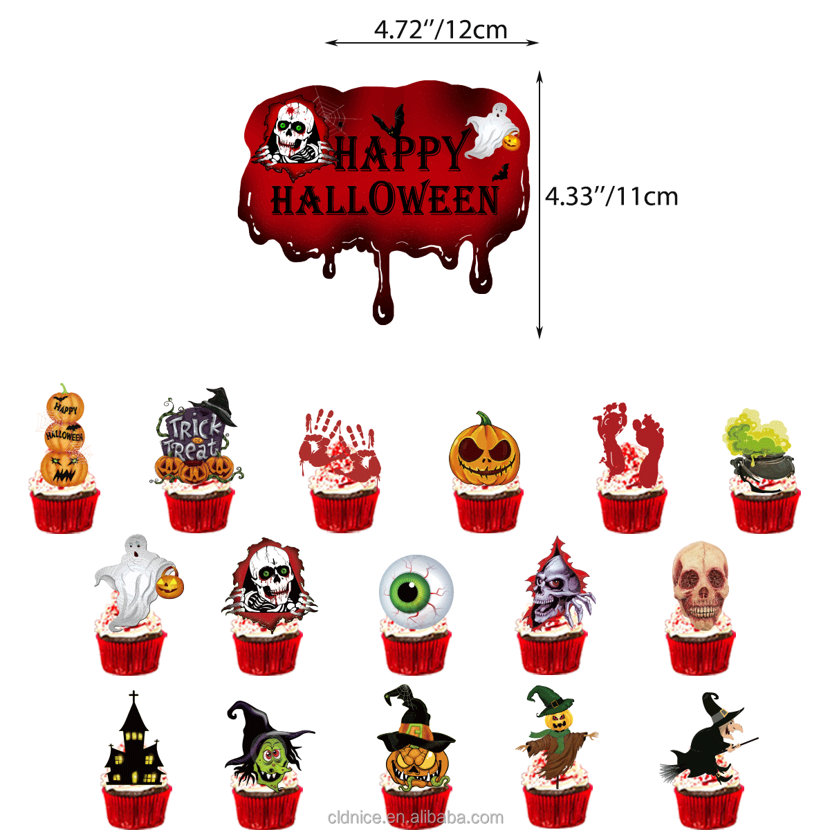 Nice Halloween Party Balloon Dress Up Horror Vibe Event Decor Ghost Festival Pumpkin Bats Cake Toppers Funny Decoration Balloon