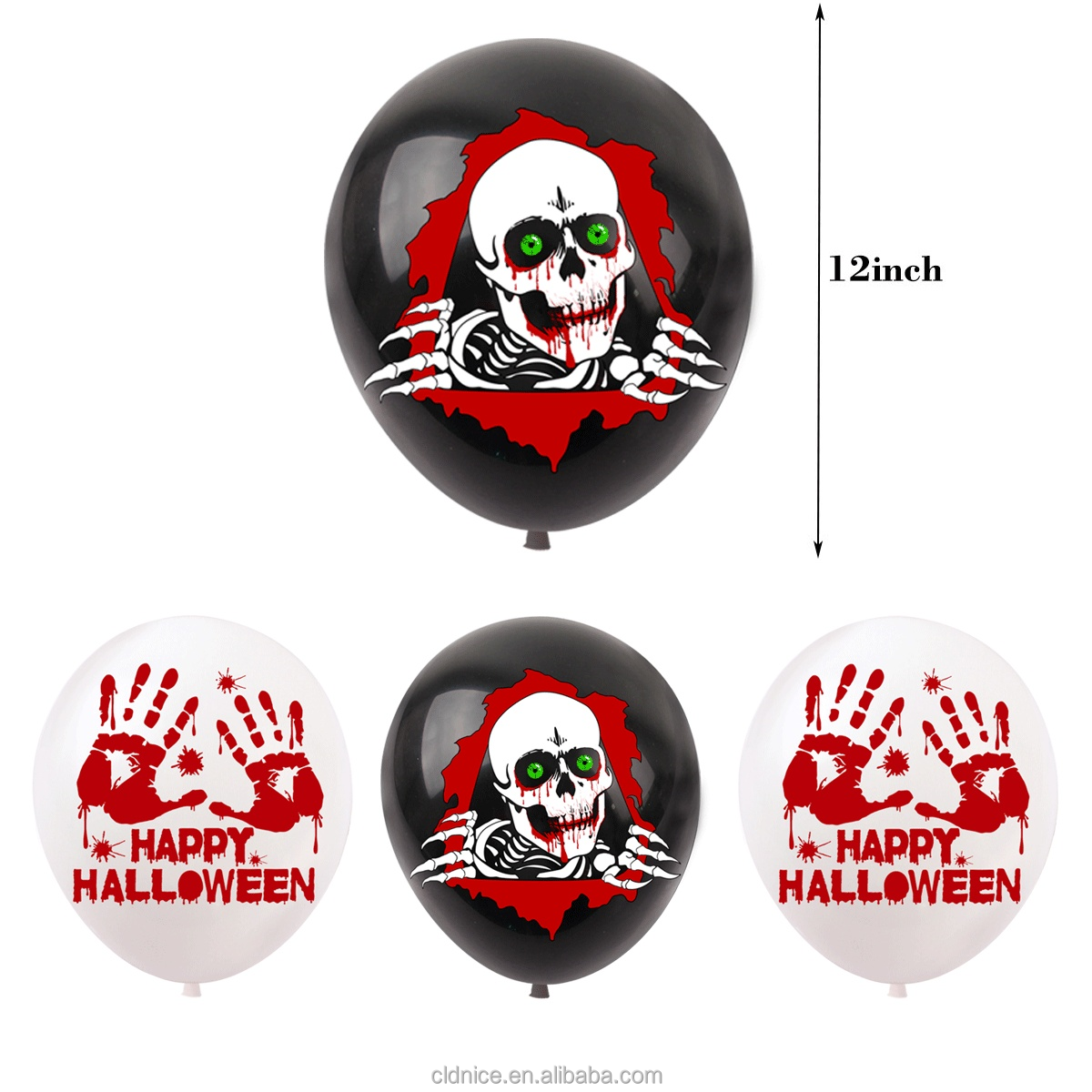 Nice Halloween Party Balloon Dress Up Horror Vibe Event Decor Ghost Festival Pumpkin Bats Cake Toppers Funny Decoration Balloon