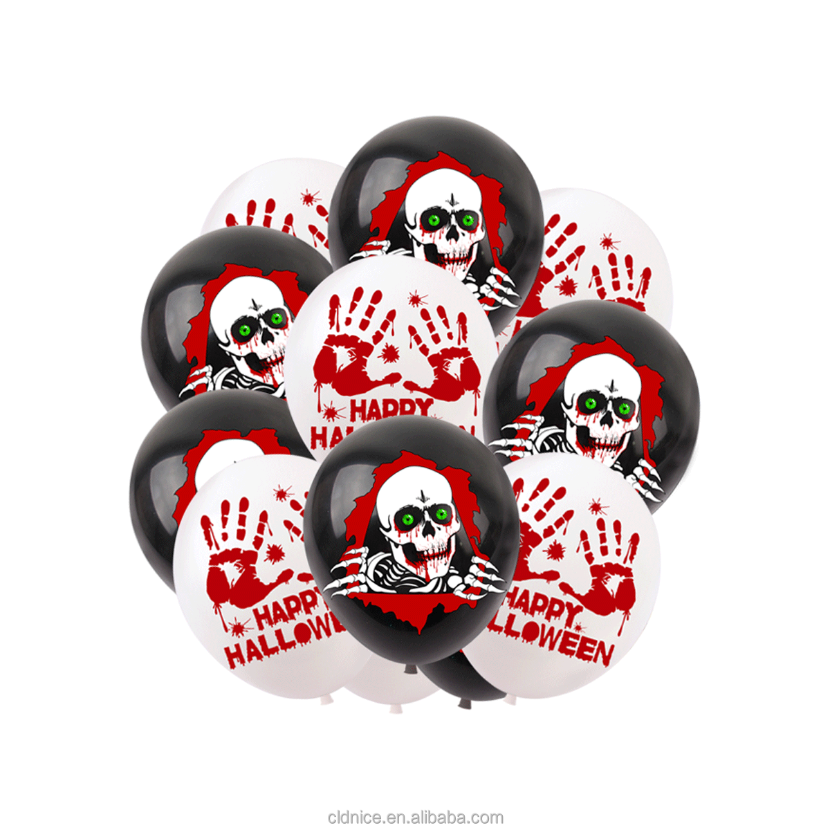 Nice Halloween Party Balloon Dress Up Horror Vibe Event Decor Ghost Festival Pumpkin Bats Cake Toppers Funny Decoration Balloon
